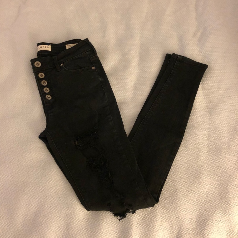Black high rise skinny jeans